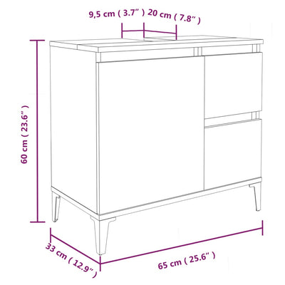 Juego de gabinetes de baño de 3 piezas de madera de ingeniería Sonoma gris