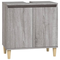 3 Piece Bathroom Furniture Set Engineered Wood Grey sonoma