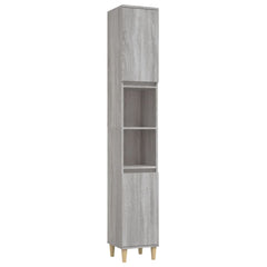 3 Piece Bathroom Furniture Set Engineered Wood Grey sonoma