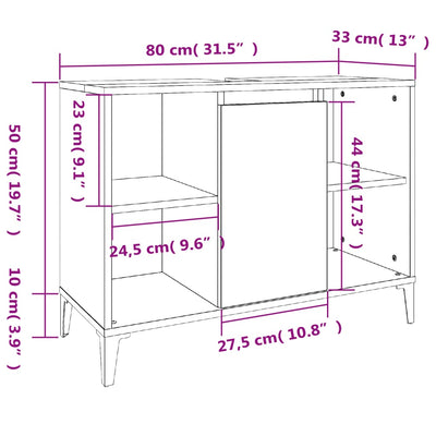 3 Piece Bathroom Furniture Set High Gloss White Engineered Wood