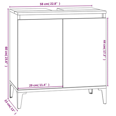 2 Piece Bathroom Furniture Set White Engineered Wood