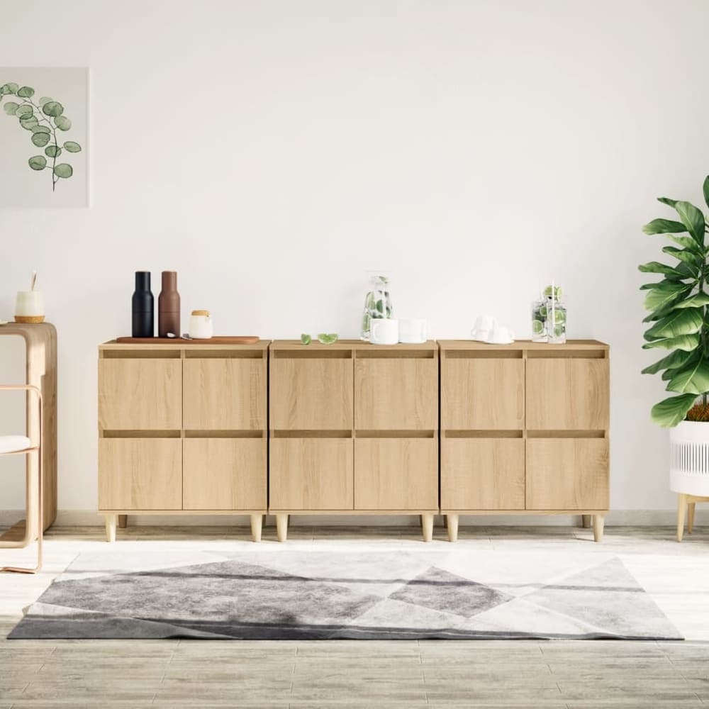 Sideboards 60x35x70 cm Engineered Wood 3 pcs Sonoma oak
