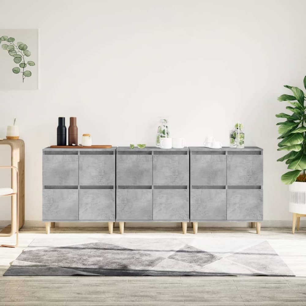 Sideboards 60x35x70 cm Engineered Wood 3 pcs Concrete grey