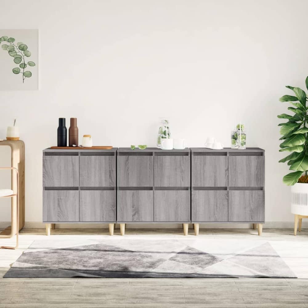 Sideboards 60x35x70 cm Engineered Wood 3 pcs Grey sonoma