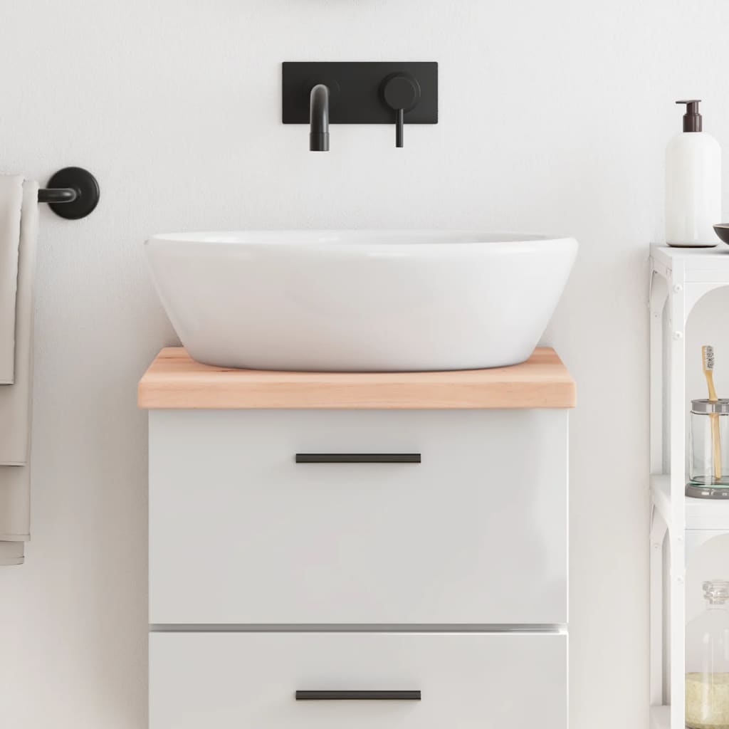 vidaXL Bathroom Countertop 40x50x(2-4) cm Untreated Solid Wood 1