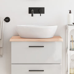 vidaXL Bathroom Countertop Untreated Solid Wood Natural Height 2 cm