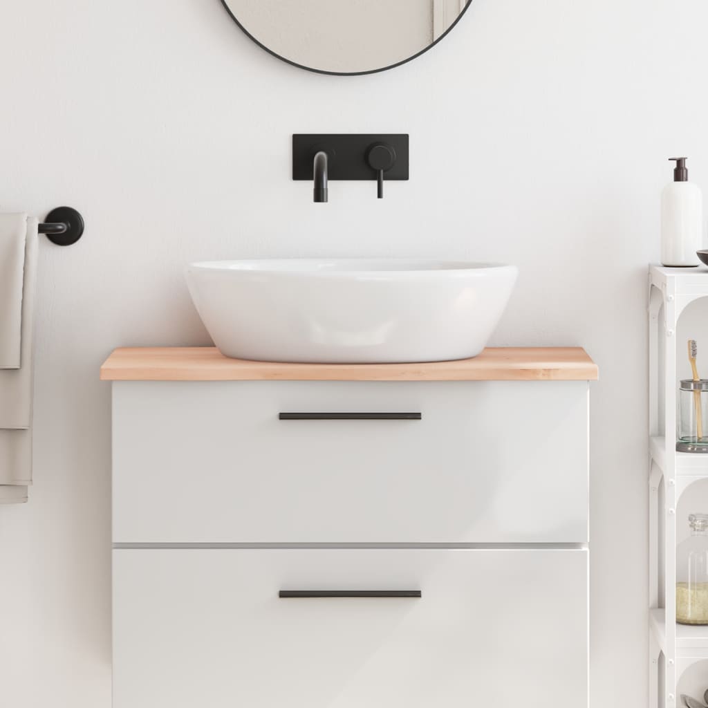 vidaXL Bathroom Countertop 80x30x2 cm Untreated Solid Wood 1