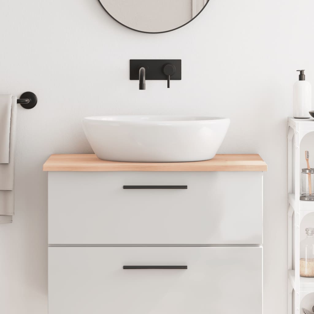 vidaXL Bathroom Countertop Untreated Solid Wood Natural Height 2 cm