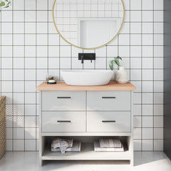 vidaXL Bathroom Countertop 100x30x(2-4) cm Untreated Solid Wood 1
