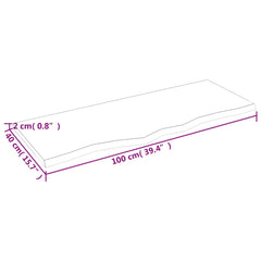 vidaXL Bathroom Countertop 100x40x2 cm Untreated Solid Wood 6