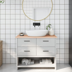 vidaXL Bathroom Countertop 100x40x2 cm Untreated Solid Wood 1