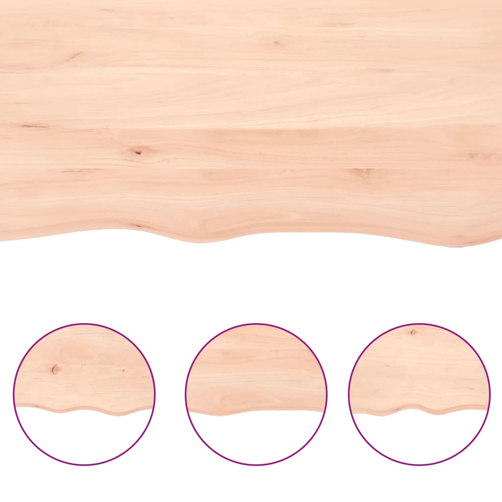 vidaXL Bathroom Countertop 100x40x(2-4) cm Untreated Solid Wood 5