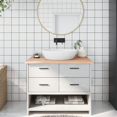 vidaXL Bathroom Countertop Untreated Solid Wood Natural Height 2 cm