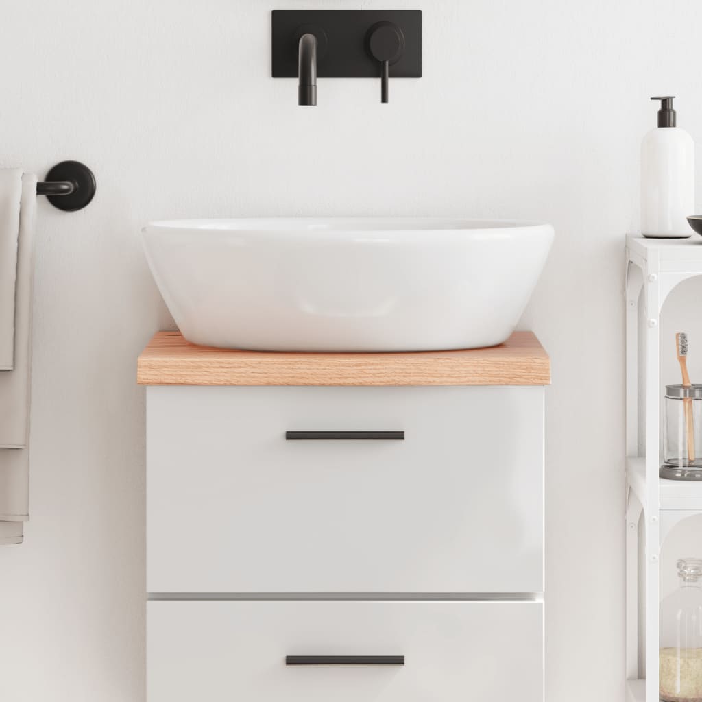 vidaXL Bathroom Countertop Light Brown 40x40x(2-4) cm Treated Solid Wood 1