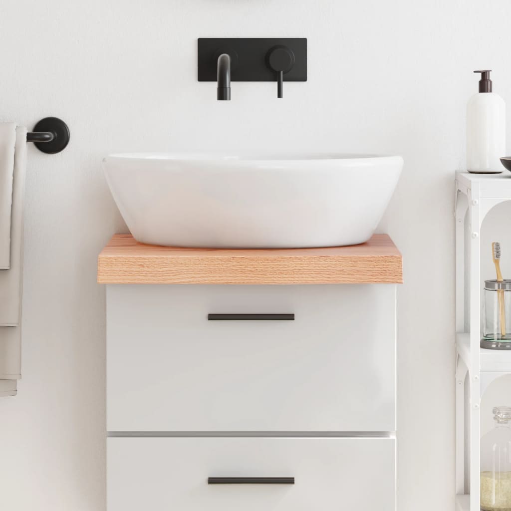 vidaXL Bathroom Countertop Light Brown 40x60x(2-6) cm Treated Solid Wood 1