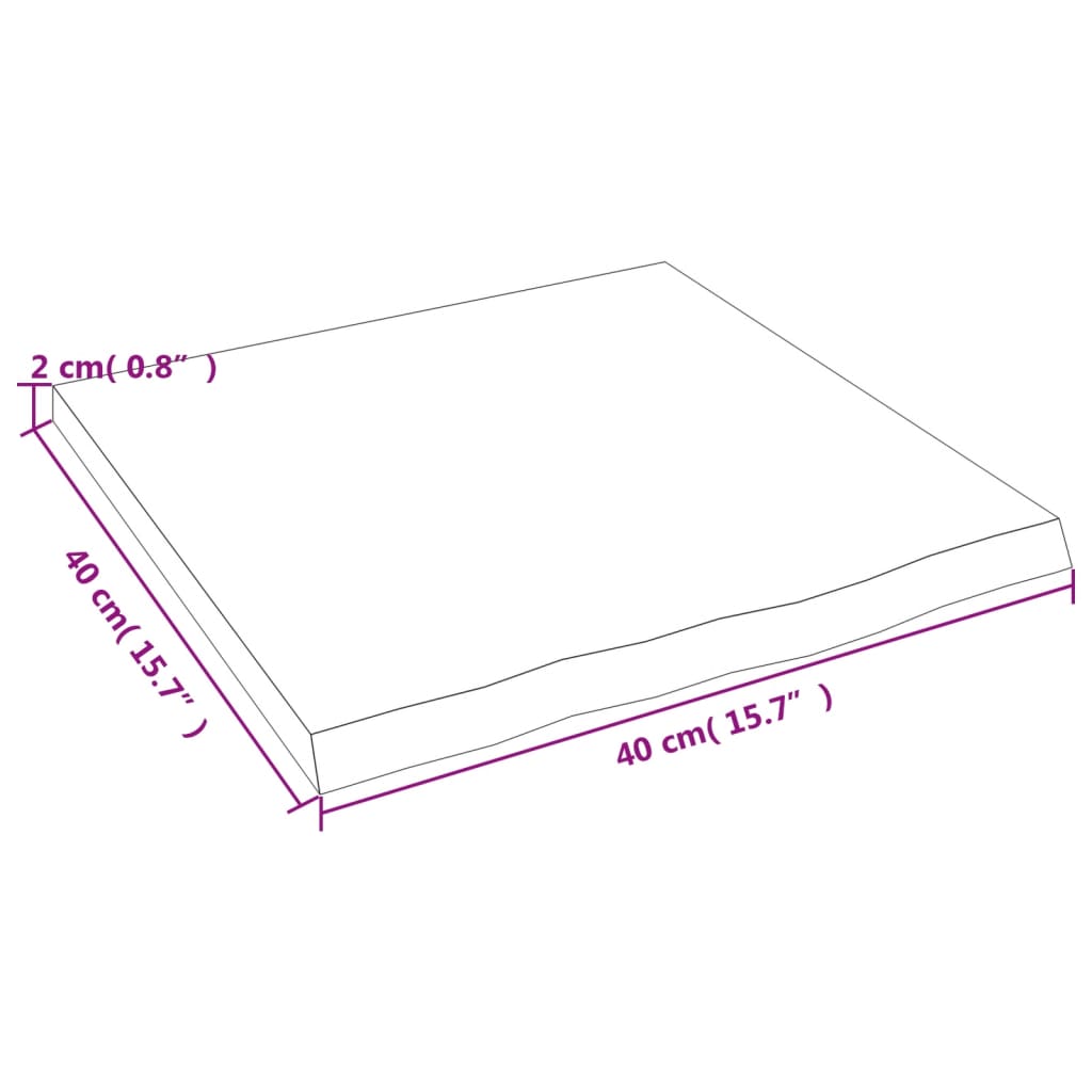 vidaXL Bathroom Countertop Dark Brown 40x40x2 cm Treated Solid Wood 6