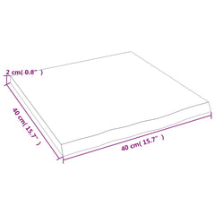 vidaXL Bathroom Countertop Dark Brown 40x40x2 cm Treated Solid Wood 6