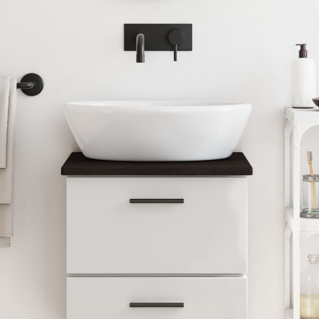 vidaXL Bathroom Countertop Dark Brown 40x40x2 cm Treated Solid Wood 1