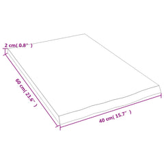 vidaXL Bathroom Countertop Dark Brown 40x60x2 cm Treated Solid Wood 6