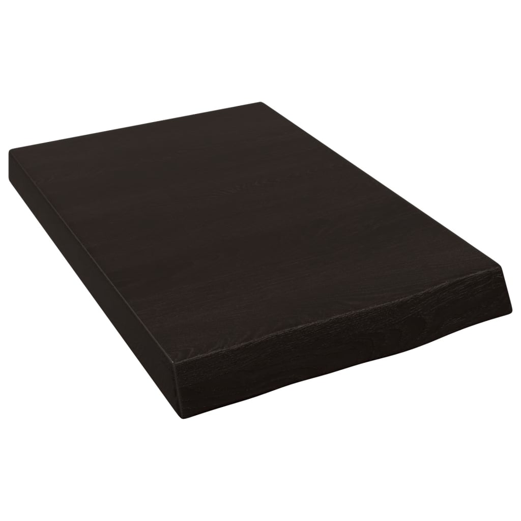 vidaXL Bathroom Countertop Dark Brown 40x60x(2-6) cm Treated Solid Wood 2