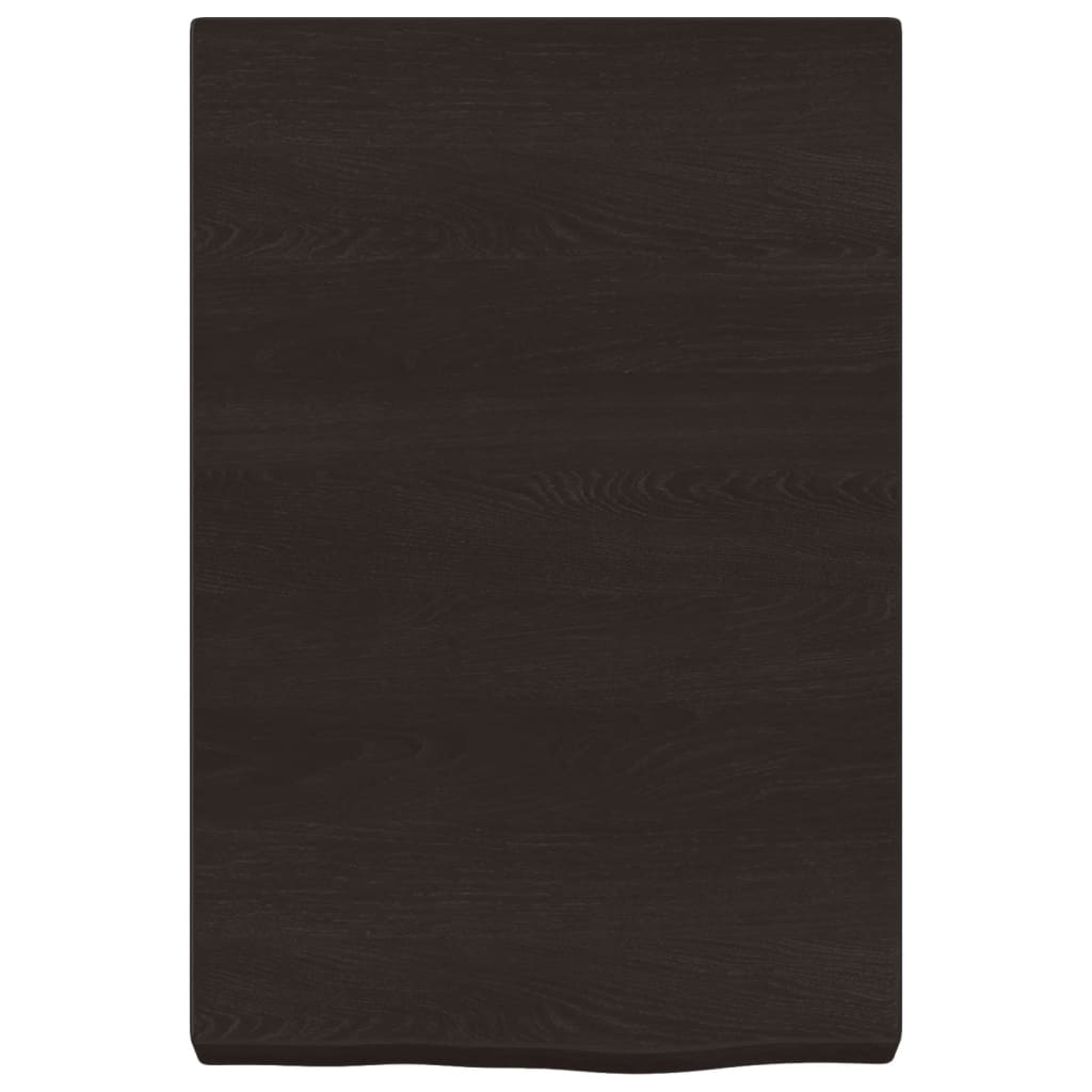 vidaXL Bathroom Countertop Dark Brown 40x60x(2-6) cm Treated Solid Wood 3