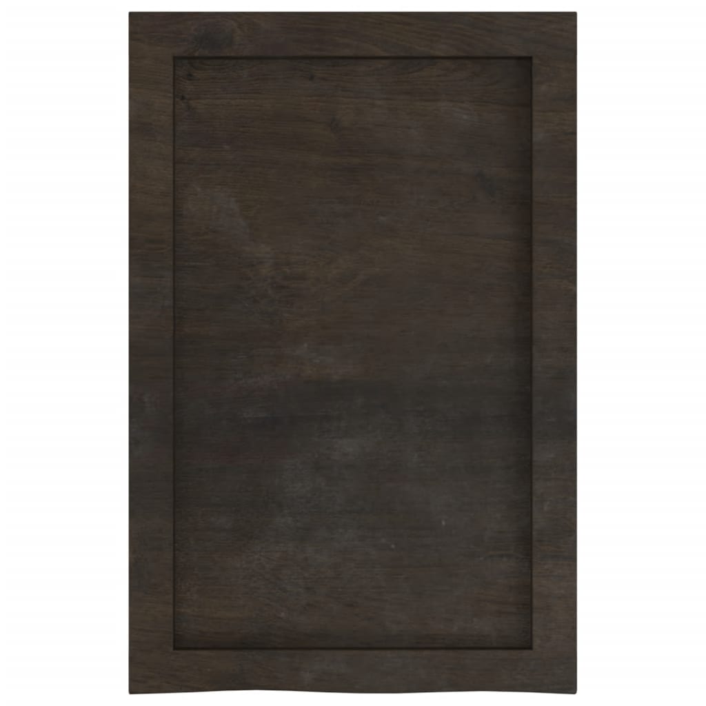 vidaXL Bathroom Countertop Dark Brown 40x60x(2-6) cm Treated Solid Wood 4