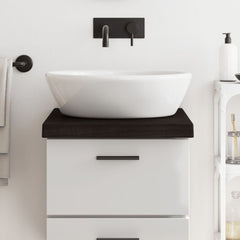 vidaXL Bathroom Countertop Dark Brown 40x60x(2-6) cm Treated Solid Wood 1