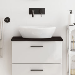 vidaXL Bathroom Countertop Dark Brown 60x40x2 cm Treated Solid Wood 1