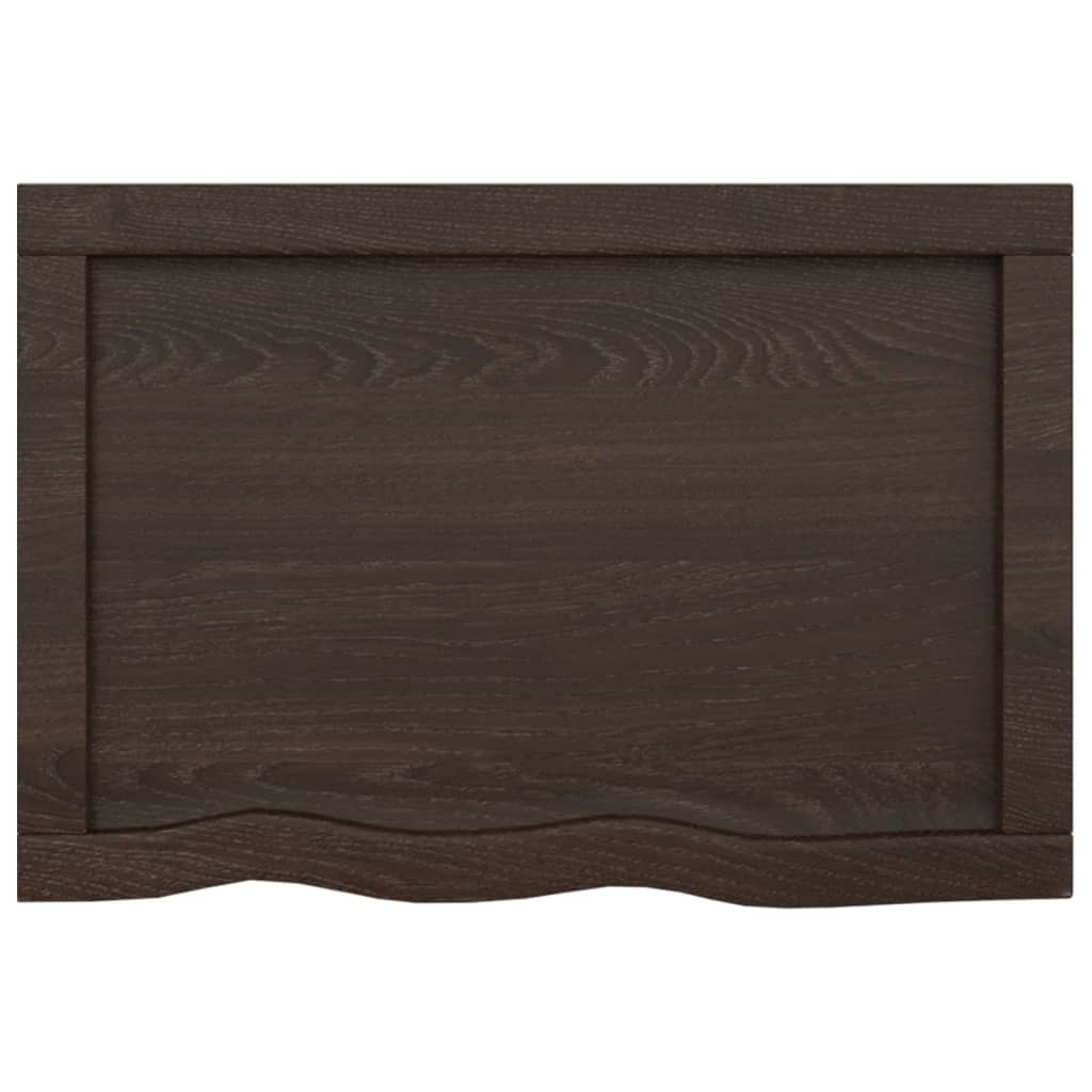 vidaXL Bathroom Countertop Dark Brown 60x40x(2-4) cm Treated Solid Wood 6