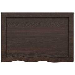vidaXL Bathroom Countertop Dark Brown 60x40x(2-4) cm Treated Solid Wood 6