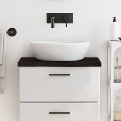 vidaXL Bathroom Countertop Dark Brown 60x40x(2-4) cm Treated Solid Wood 1