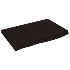 vidaXL Bathroom Countertop Dark Brown 60x40x(2-6) cm Treated Solid Wood 2