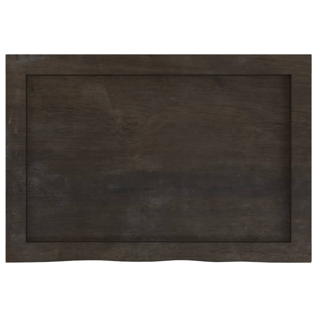 vidaXL Bathroom Countertop Dark Brown 60x40x(2-6) cm Treated Solid Wood 4