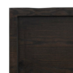 vidaXL Bathroom Countertop Dark Brown 60x40x(2-6) cm Treated Solid Wood 6