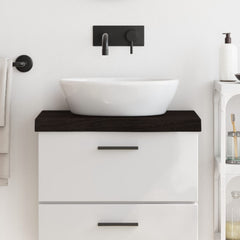 vidaXL Bathroom Countertop Dark Brown 60x40x(2-6) cm Treated Solid Wood 1
