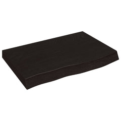 vidaXL Bathroom Countertop Dark Brown 60x50x(2-4) cm Treated Solid Wood 2