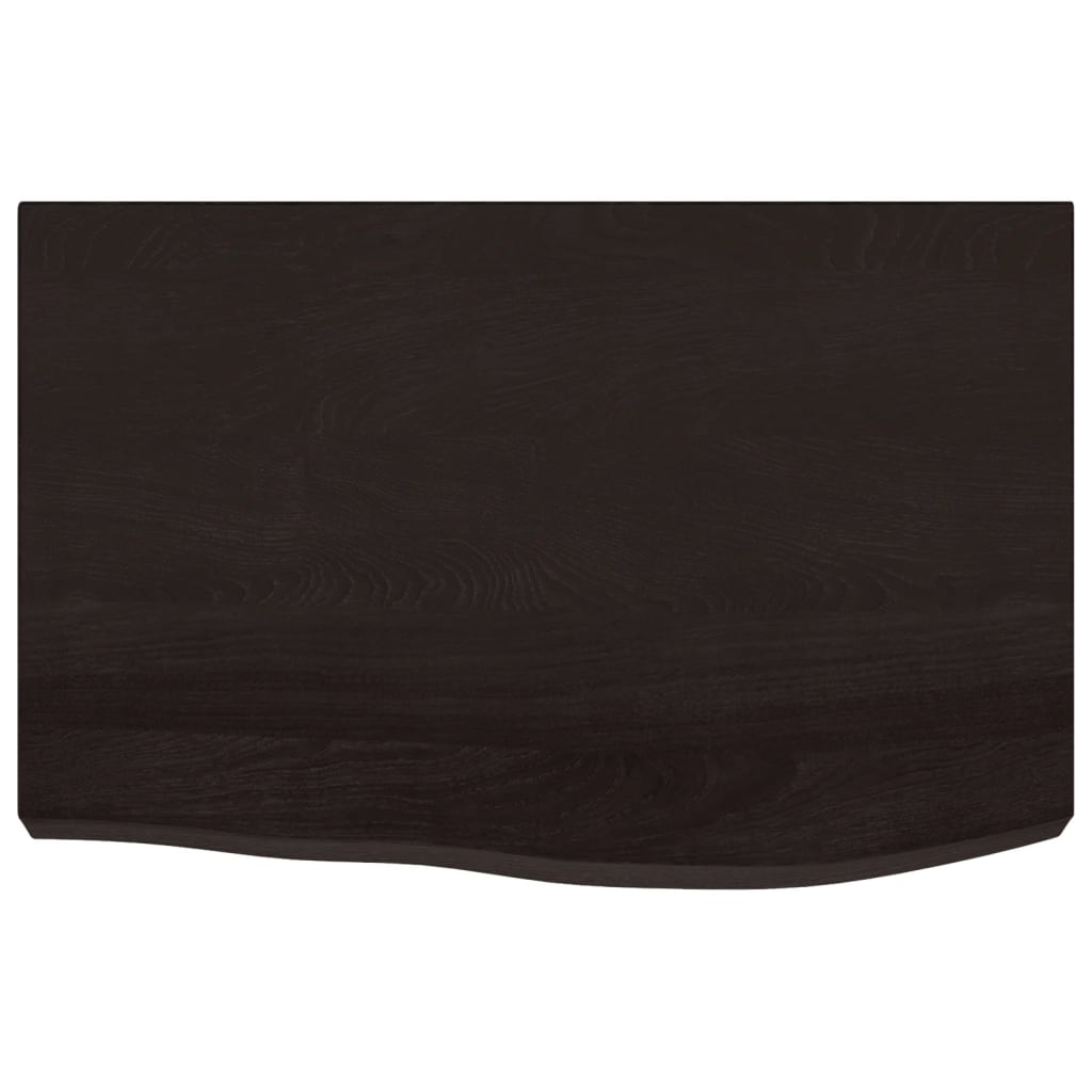 vidaXL Bathroom Countertop Dark Brown 60x50x(2-4) cm Treated Solid Wood 3