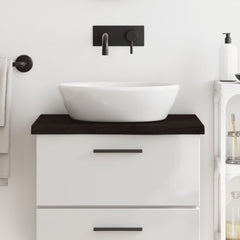 vidaXL Bathroom Countertop Dark Brown 60x50x(2-4) cm Treated Solid Wood 1