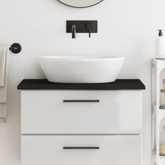 vidaXL Bathroom Countertop Treated Solid Wood Dark Brown Height 2 cm