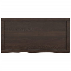 vidaXL Bathroom Countertop Dark Brown 100x50x(2-6) cm Treated Solid Wood 4