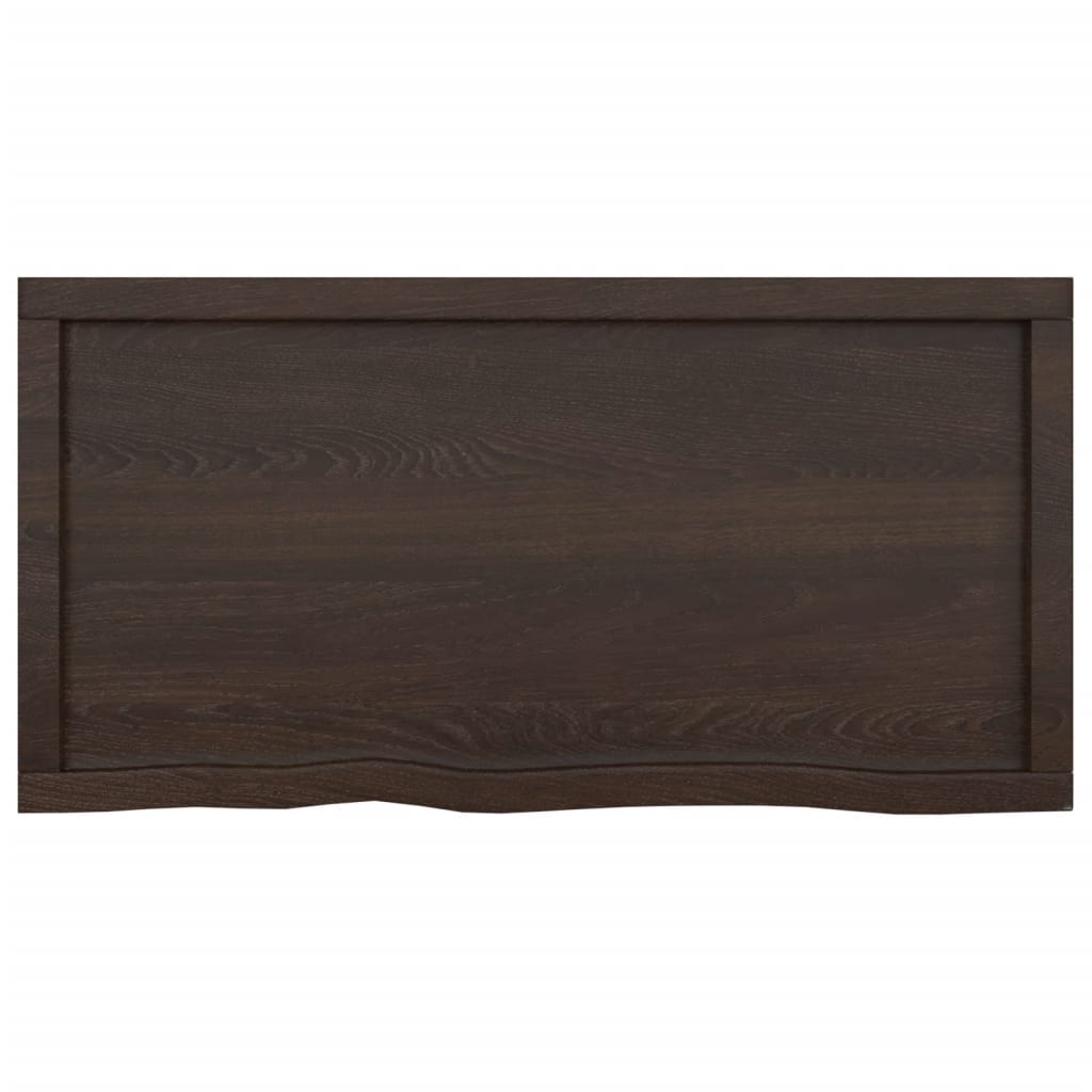 Bathroom Countertop 100x50x(2-6) Solid Wood Dark Brown 100 cm
