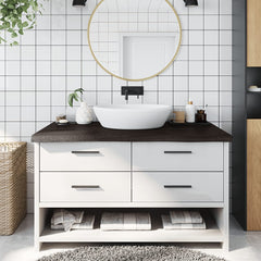 vidaXL Bathroom Countertop Dark Brown 100x50x(2-6) cm Treated Solid Wood 1