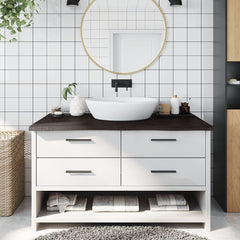 Bathroom Countertop 100x60x(2-4) Solid Wood Dark Brown 100 cm