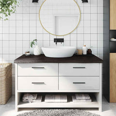 Bathroom Countertop 100x60x(2-6) Solid Wood Dark Brown 100 cm