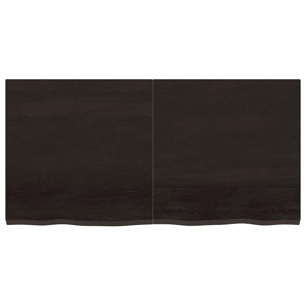 Bathroom Countertop 100x60x(2-4) Solid Wood Dark Brown 120 cm