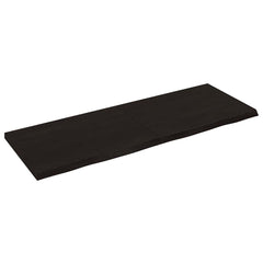 vidaXL Bathroom Countertop Dark Brown 140x50x(2-4) cm Treated Solid Wood 2