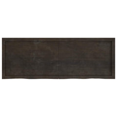 vidaXL Bathroom Countertop Dark Brown 140x50x(2-4) cm Treated Solid Wood 3
