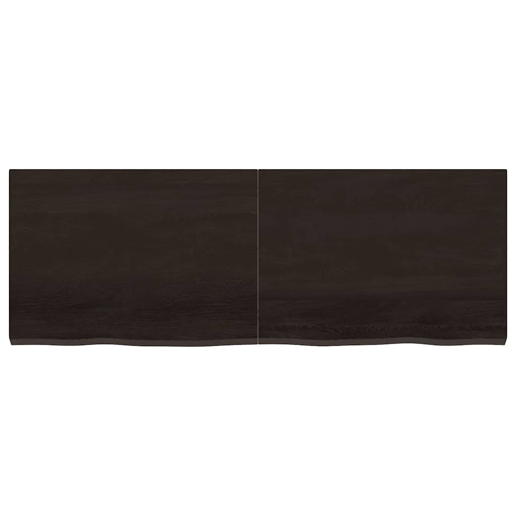 vidaXL Bathroom Countertop Dark Brown 140x50x(2-4) cm Treated Solid Wood 4