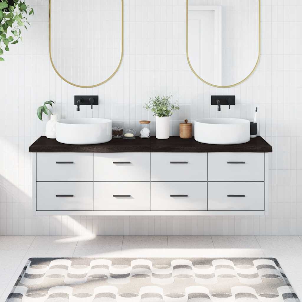 Bathroom Countertop Solid Wood Dark Brown