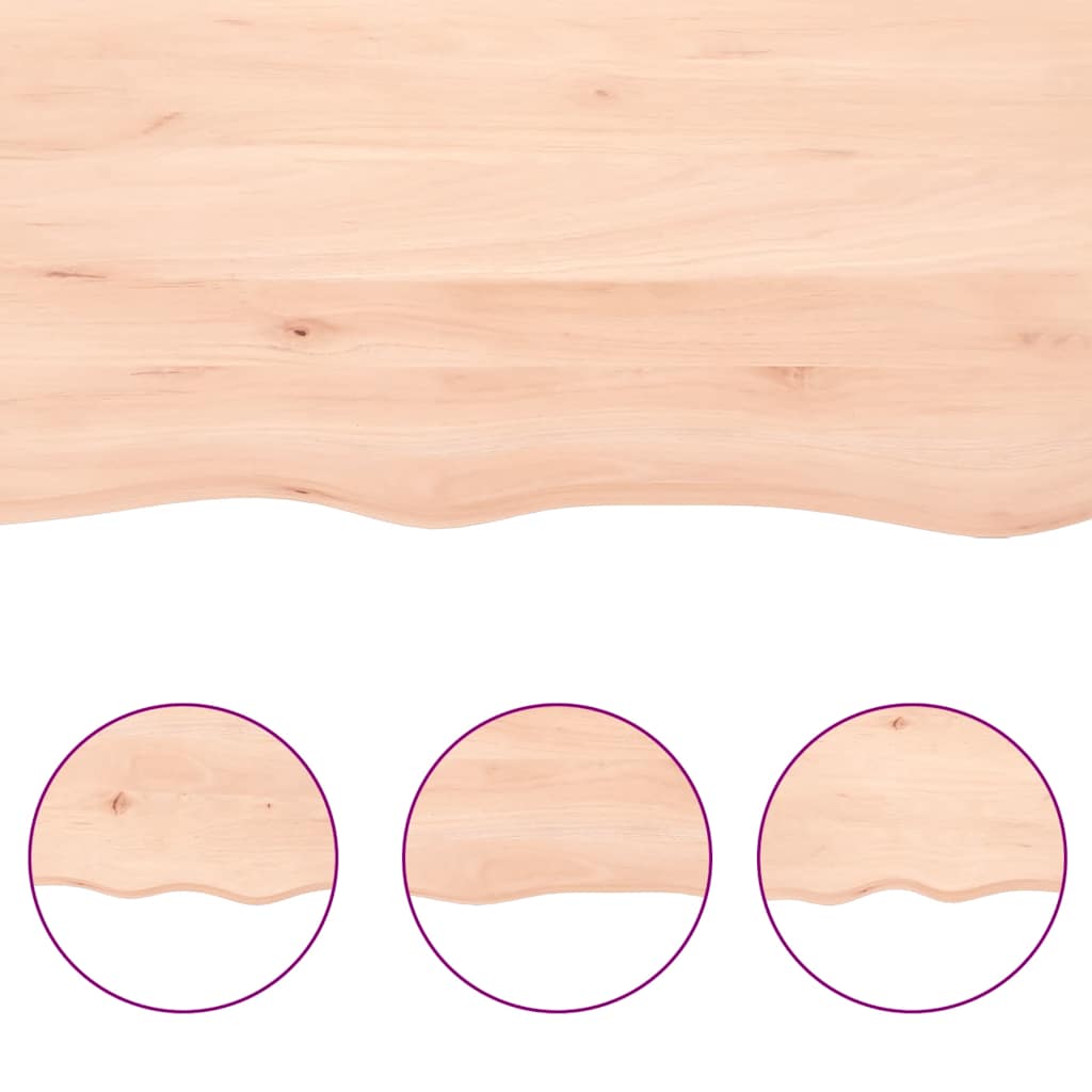 vidaXL Table Top 80x40x(2-6) cm Untreated Solid Wood Oak 5